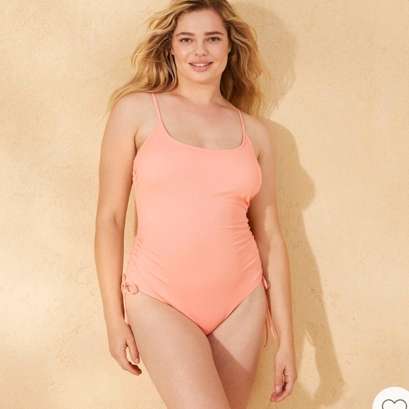 Pink Ribbed-One-Piece Swimsuit - Picture 4 of 5
